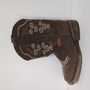 Chaparral brown sunflower western boots kids size Mex 19 US 13